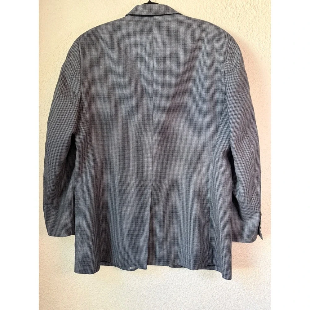 Ralph Lauren Wool‎ Blazer 42L Houndstooth Gray Sport Coat Old Money Academia